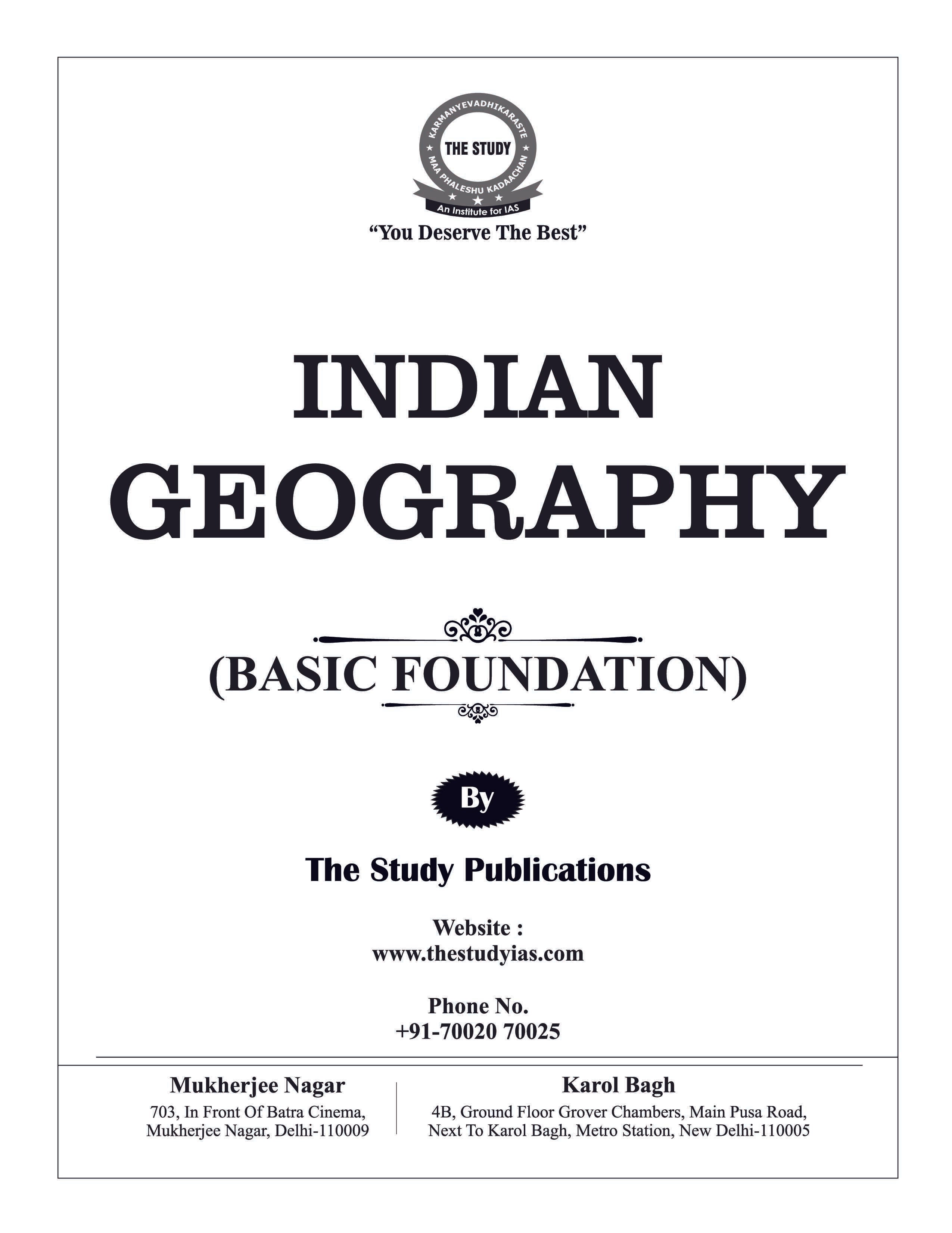 Indian Geography (English) Basic Foundation Book